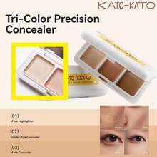 KATO-KATO 3-Color Concealer Palette, Cream Concealer ,Covers Dark Circles, Spots, Scars, Suitable For Dry/Oily Skin, Popular In Asia, Unique & Surprising New Product, Great Gift For Friends/Girlfriend - 02 Butter - View 8