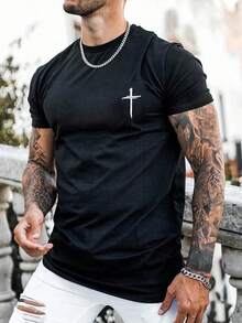 Men's Printed Wrap T-Shirt - White - View 7