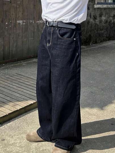 Jeans décontractés à coupe ample pour homme, pour un port quotidien