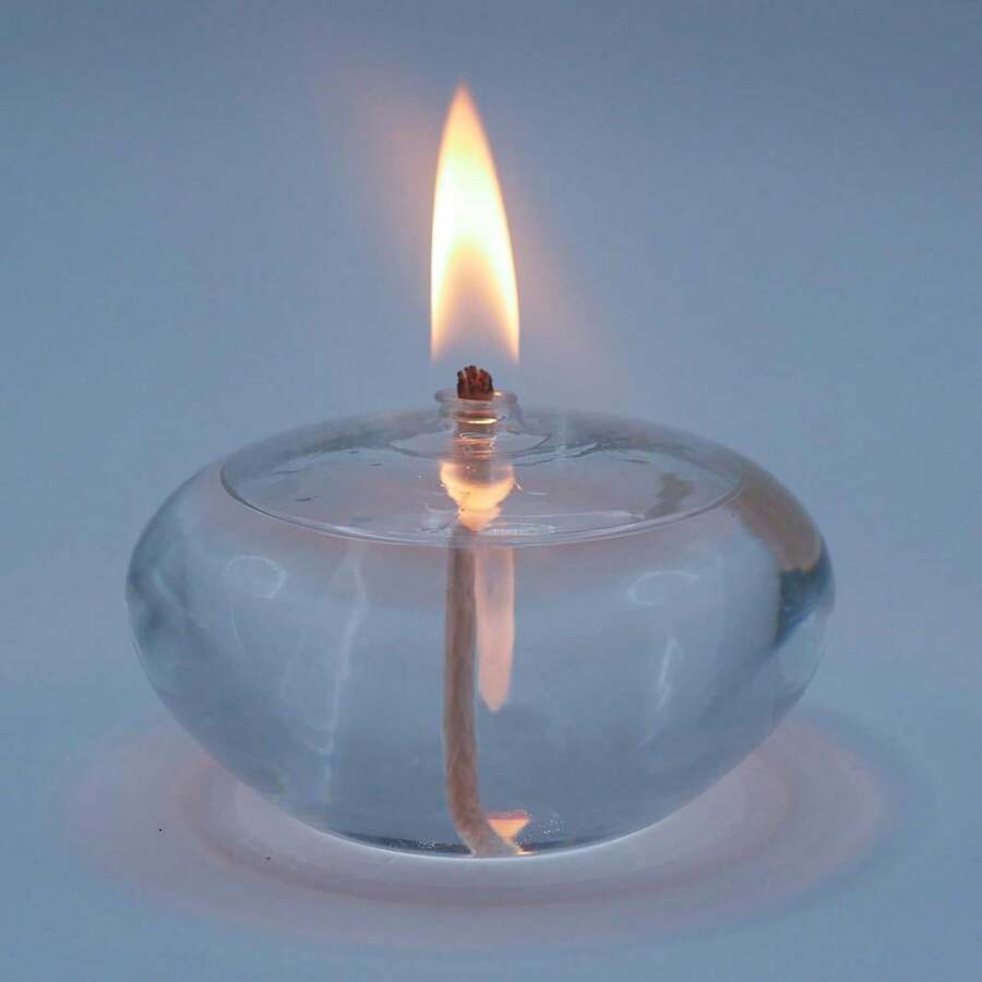 GXFCCYXT - Lámpara de aceite líquida recargable - Vela de aceite de vidrio borosilicato resistente (ovalada) - negro - Ver 1