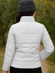 Chamarra Chaqueta de mujer con Peluche Interno - Blanco - Ver 2