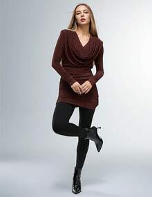 Fleece Lined Sheer Warm Pantyhose Leggings Translucent Thermal Winter Thick Tights Dresses, Women's Style 5FUO - 純黑色馬鐙 - 查看 4