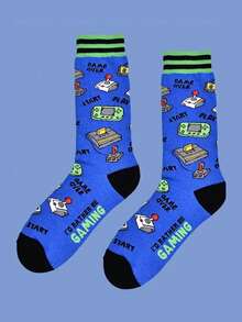 1/3/5 pares de calcetines de media caña con tema de juegos retro para hombres, suaves, absorbentes de sudor, resistentes al olor, regalo divertido, uso diario, adecuados para verano y otoño - Multicolor - Ver 5