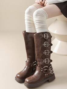 1/4 Pairs Of Women's New Spring And Autumn Slim And Knee High Heel Socks Japanese Solid Color Loose High Top Socks - Multicolor - View 11