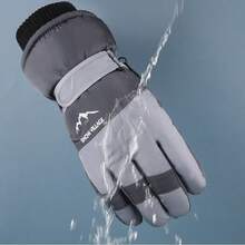 Guanti da sci touchscreen da uomo, caldi, antivento e impermeabili, guanti da ciclismo per esterni, fodera in pile, stampa con lettere, disponibili in diversi colori, attrezzatura per alpinismo e ciclismo sulla neve, spessi e caldi, design touch con la punta delle dita