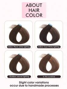 10 Pcs Mini Tape In Hair Extensions Human Hair Color 4/27 Chocolate Brown To Caramel Blonde 14-22 Inch Remy Human Hair Invisible Tape In Hair Extensions - S2 - View 8
