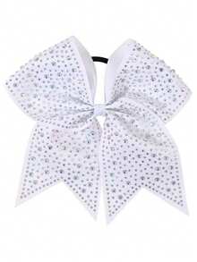 Coletero con lazo de animadora de 7 pulgadas, lazo con strass, adecuado para escuela, deportes, festivales, fiestas, celebraciones y uso diario