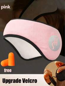1pc Noise Blocking Ear Muffs With Adjustable Hook And Loop Eye Mask And Earplugs, Effective Noise Isolation Without Ear Pressure, Suitable For Sleeping, Napping, Bedroom, Travel, Office, School, Christmas, Accessories, Halloween, New Year, Gifts For Men And Women, Helps Relieve Insomnia (Black/Pink/Gray) - Multicolor - View 10