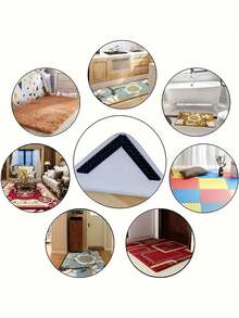 4/16pcs Non-Slip Carpet Grippers, Suitable For All Types Of Carpets. Made Of Washable PU Material, These Reusable Carpet Fasteners Effectively Prevent Carpet Shifting And Curling. - Multicolor - View 7