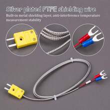 ZORZA - Juego de 1 sonda aislante de horno de cerámica tipo K para termopar, mide con precisión de 0 a 1600 °F para un control de temperatura supremo, estable y bajo consumo de energía (con extensión - albaricoque - Ver 4