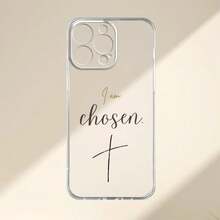 Funda de Teléfono Transparente con Patrón de Letras Impresa en UV para iPhone 11 12 13 14 Pro Max 15 16 XR X/XS 7 8 Plus SE Mini Cubierta Protectora para Smartphone Regalo de Cumpleaños Unisex Mejor Opción - Colores mixtos - Ver 1