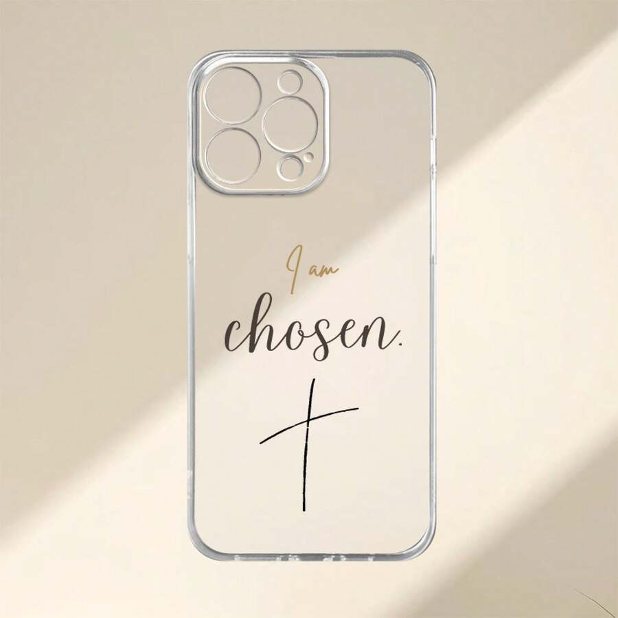 Funda de Teléfono Transparente con Patrón de Letras Impresa en UV para iPhone 11 12 13 14 Pro Max 15 16 XR X/XS 7 8 Plus SE Mini Cubierta Protectora para Smartphone Regalo de Cumpleaños Unisex Mejor Opción - Colores mixtos - Ver 1