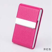 1pc Business Card Holder, PU Leather Business Card Case Pocket Card Holders For Men Or Women, Metal Slim Name Card Holder With Magnetic Closure Back To School