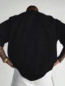 Men's Fashion Loose Fit Short Sleeve T-Shirt |   Exquisite Design |   Summer Essential |   Easy To Match |   Showcase Your Style OLYG - màu đen - Xem 11