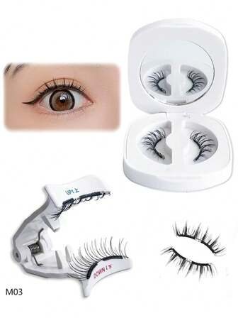 1 Pair Quantum Magnetic Eyelashes With Soft Magnetic Studs, Glue-Free, Natural Looking, Reusable