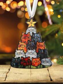 Đồ trang trí cây thông Noel hình mèo, Đồ trang trí treo cửa sổ bằng acrylic hình mèo cây thông Noel, Đồ trang trí treo cây thông Noel, Đồ trang trí nghệ thuật treo hình mèo đáng yêu, Đồ trang trí nhà Giáng sinh, Quà tặng Giáng sinh cho người yêu mèo Đồ trang trí Giáng sinh Trang trí phòng - Nhiều màu - Xem 3