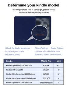 Bao bảo vệ máy tính xách tay/sách điện tử tùy chỉnh, tương thích với Kindle Paperwhite thế hệ thứ 12 (ra mắt năm 2024) và Kindle thế hệ thứ 11 (ra mắt năm 2022/2024), nhiều kiểu dáng để lựa chọn. Bao bảo vệ thời trang này cũng phù hợp với Kobo Clara 2E và Kobo Libra 7 inch, nhiều màu sắc để lựa chọn. Thích hợp làm quà Giáng sinh hoặc năm mới cho gia đình và bạn bè. - Nhiều màu - Xem 10