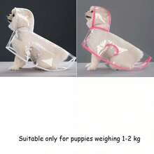 2/1pc Transparent Waterproof Dog Raincoat, Pet Rainwear - Full Body EVA Material With Hood (Recommend Buying One Size Larger Than Actual Size). Soft Outer Layer Design, Suitable For Small To Medium Dogs. Ideal For Pomeranian/Bichon Frise Walks In The Rain. All-Weather Waterproof Raincoat, Rainy Season. - Clear - View 20