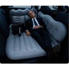 High-Value Comfortable Inflatable Car Bed, Car Accessory With Soft And Skin-Friendly Flocking And Foldable Design, Suitable For Camping, Beach Trips, Outdoor Picnics, Road Trips, As A Pool Inflatable Bed And Party Inflatable Bed - 灰色的 - 查看 7