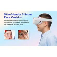 Accesorios de VR para Oculus Quest 2, set de silicona para Meta Quest 2, incluye agarre de controlador, cubierta de cuero, cubierta de carcasa de VR, cubierta facial, cubierta de lente y 10 piezas de cubierta desechable para los ojos (Macaron) (no incluye auricular y controlador de VR), regalo para Halloween, Acción de Gracias, Navidad