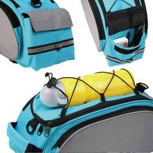 2PCS Bicycle Seat Rear Bag Bike Pannier Rack Pack Shoulder Waterproof Cycling Carrier - Blue-gray - View 2
