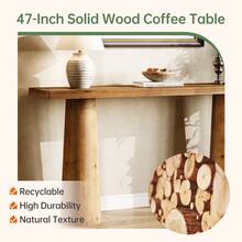 63-Inch Solid Wood Console Table, Long Farmhouse Entryway Table, Rectangular Couch Furniture Behind Sofa For Entrance, Hallway, Living Room - màu nâu - Xem 4