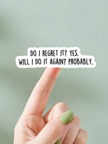 1/3张“我后悔吗？是的，我会再做一次吗？可能吧”贴纸，适用于笔记本电脑、水瓶、手机、窗户等，趣味贴纸，尼克·米勒贴纸，学习用品，返校贴纸，剪贴簿用品，趣味贴纸，笔记本电脑贴纸，Kindle手机贴纸 - 彩色 - 查看 8