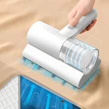 Wireless Bed Vacuum Cleaner, 12Kpa Handheld Strong Suction Cold Light Deep Mattress Vacuum Cleaner With HEPA Effectively Clean Up For Pillows Sheets Mattresses Sofas And Other Fabric Face - White - View 1