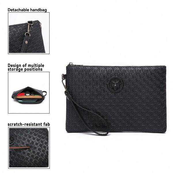 Men's New Clutch Wristlet Bag, Gift For Boyfriend, Teacher, Christmas, Large Capacity Phone Pouch