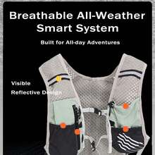 Hydration Running Vest Ultra-Lightweight For Women Men, Water Vest Backpack 5L, Breathable All-Weather Water Vest Hiking Backpack, Adjustable Water Backpack For Hiking, Cycling, Trail Marathon Race – Grey (No Hydration) - Grey - View 6