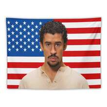 1PC Bad Music Bunny American Flag Wall Hanging, With Free Accessories, Perfect For Bedroom, Dormitory Decoration And Gifts - 彩色 - 查看 2