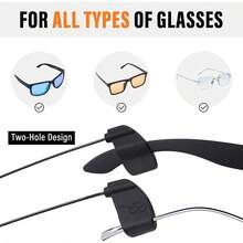 Adjustable Glasses Strap (1Pc) - Sunglasses Strap For Men Women - Black Eyeglasses Strap - Eye Glasses Holder Around Neck, Sports Glasses Strap, Eyewear Retainer, Cable Glasses Lanyard - Default1PC - View 3