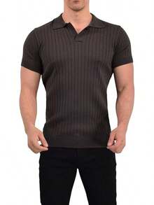 JOHN LEOPARD - Men's Knitted Polo Shirt - Army Green - View 6