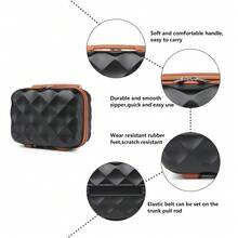 Cabin Luggage Carry On Suitcase 13 20 24 28 Inch ABS Hardshell TSA Lock Spinner Wheels Lightweight 2 3 4 Piece Set Hand Check In Travel Unisex - Black/Brown - View 7