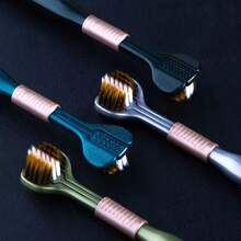Artículos para el hogar: Cepillo de dientes de tres lados con cerdas suaves para adultos, raspador de lengua, cepillo suave en forma de U de tres cabezas para el hogar. - Multicolor - Ver 3