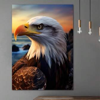 1 pieza Póster de águila en lienzo para decoración de hogar, póster de decoración de pared para amantes de los animales, impresiones de alta calidad en lienzo para sala de estar, dormitorio, cocina, oficina, cafetería, regalo perfecto y decoración, ideal para decoración de habitación
