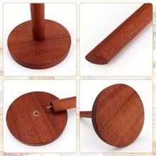 Wooden Paper Towel Holder Countertop, Fits Jumbo Roll - Solid Wood Paper Towel Dispenser Stand With Anti-Skid Base - Multicolor - View 6