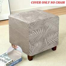 1 Stück Hocker Bezug mit Silberfuchs Samt Prägung, Jacquard Muster, elastisch & abnehmbar für Zuhause, Büro, Hotel, Party Dekoration, nur Hocker Bezug (Hocker nicht enthalten)