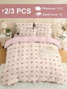 2/3 pièces Ensemble de housse de couette à impression numérique, literie, ensemble de literie douillet et respirant, peau-friendly et confortable, ensemble de housse de couette, doux et anti-boulochage, textile d'ameublement, décoration de chambre, 1 housse de couette et 1/2 taies d'oreiller, le noyau de couette n'est pas inclus, convient pour les lits de tailles Twin, Full, King, Queen, adapté à toutes les saisons, Oeko-Tex