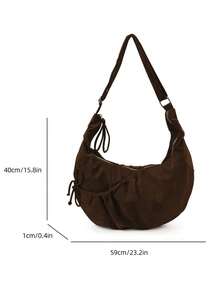 2025 New Vintage Suede Large Capacity Handbag, Versatile Shoulder Bag, Fashionable & Lightweight Crossbody Dumpling Bag
