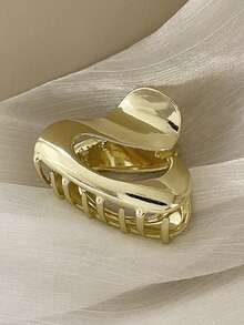 1 pieza/Set Pinza de pelo de metal asimétrica, Pinza de pelo de metal para cola de caballo alta atmosférica de mujer, Accesorio de pelo con garra de moda para moño