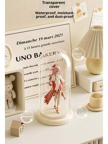 1 pezzo Secchio portaoggetti per bambole, Custodia da scrivania trasparente anti-polvere per esporre statuine, Decorazione per ufficio