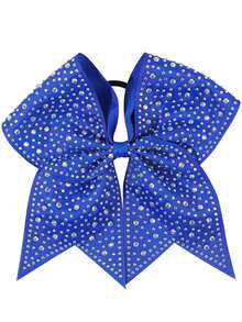 Coletero con lazo de animadora de 7 pulgadas, lazo con strass, adecuado para escuela, deportes, festivales, fiestas, celebraciones y uso diario