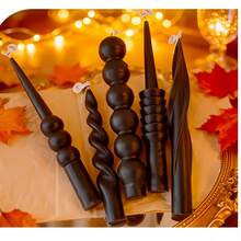 1pc Black/Burgundy Pillar Scented Candle, Wavy Pattern, Round/Hemisphere/Twisted Shape, Smokeless Soy Wax, Suitable For Ambiance Creation, Home Decor, Party, Dining Table Decoration - Multicolor - View 2