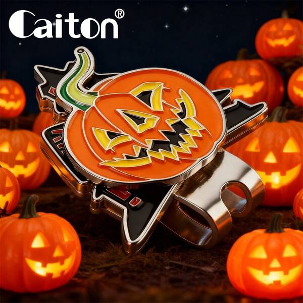 Caiton Caiton Halloween Fun Golf Gear, Creative Halloween Themed Golf Accessory, Unique Gift For Golf Lovers, Golf Hat Clip With Ball Marker For Parties & Events