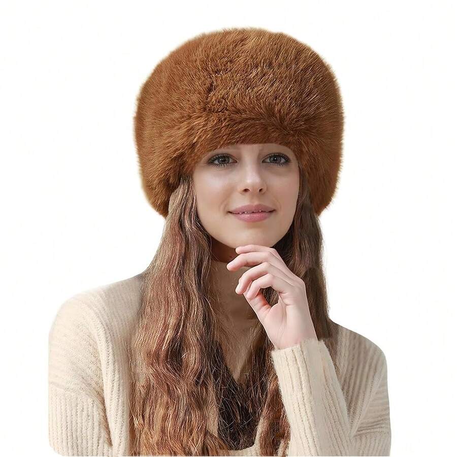 Lina & Lily Women's Winter Cossack Hat N Style Long Pile Faux Fur{Inchcolor_nameinch:InchLightBrowninch} - Nâu nhạt - Xem 1