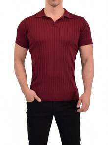 JOHN LEOPARD - Men's Knitted Polo Shirt - Black and White - View 6