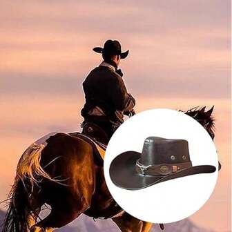 Vintage Western Cowboy Cracked Bull Head Outdoor Distressed Cowboy Rider Hat, Unisex