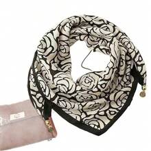 Écharpe à boucle magnétique pour femme, écharpe carrée à boucle magnétique française tout-en-un pour la du cou, printemps et automne, écharpe élégante