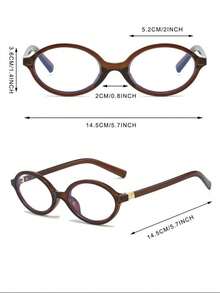 一副经典椭圆形小框透明眼镜，百搭简约设计，男女通用 - 玳瑁 - 查看 4